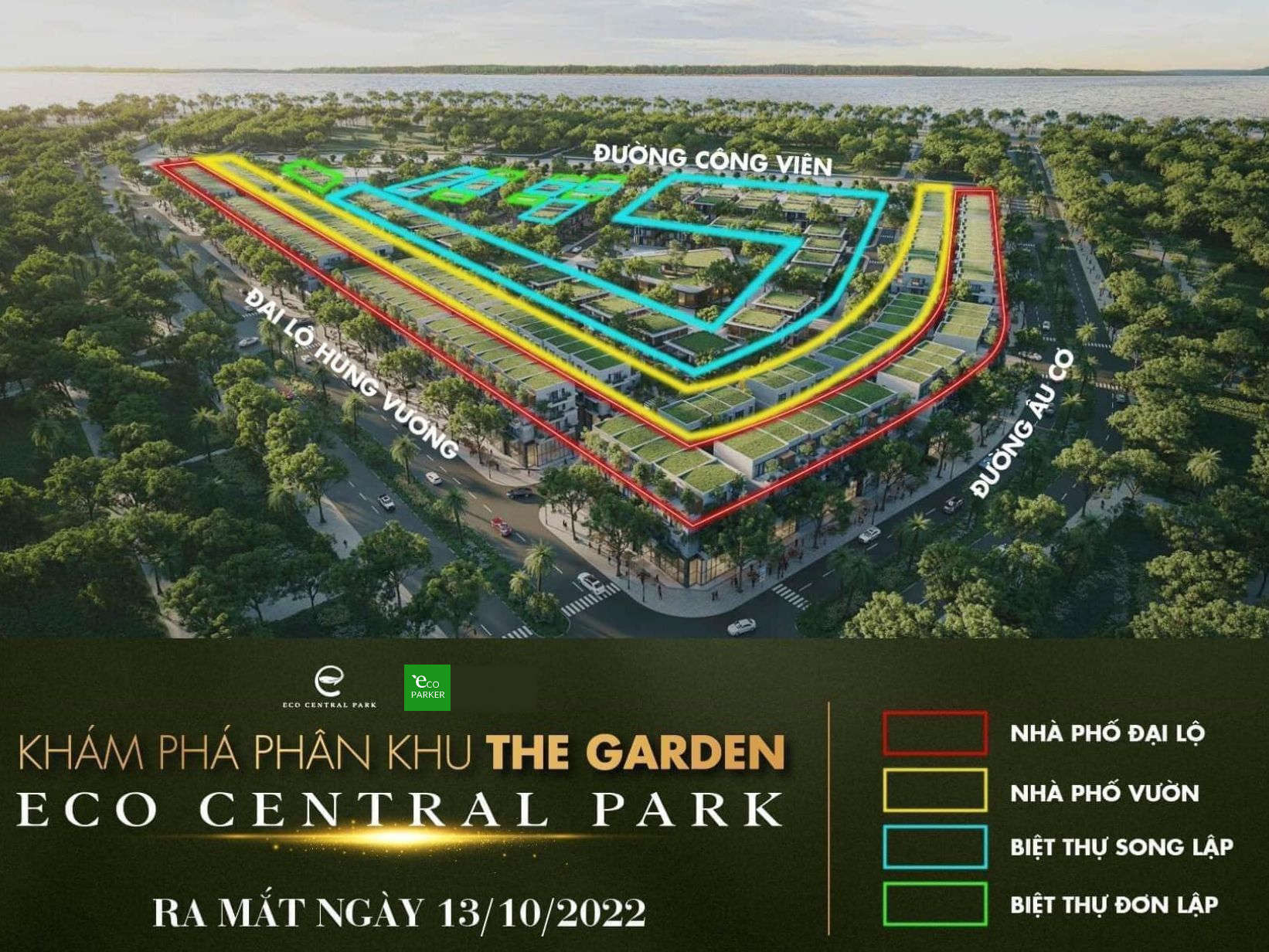 Vị trí phân khu The Garden - Ecopark Vinh Eco Central Park