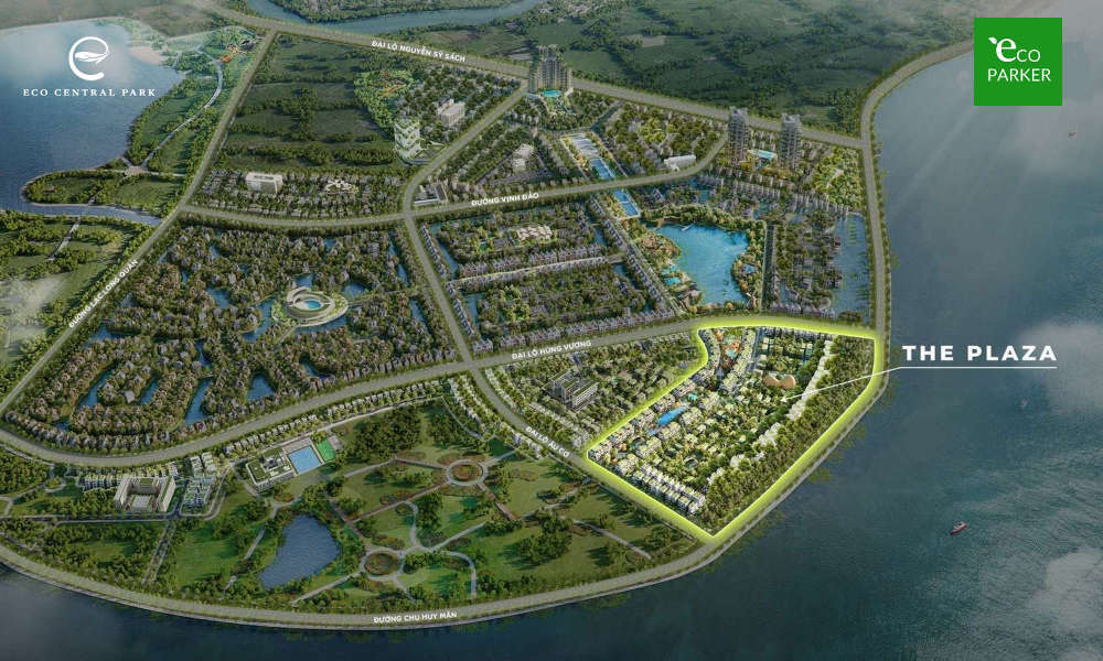 Vị trí phân khu Plaza tại Ecopark Vinh