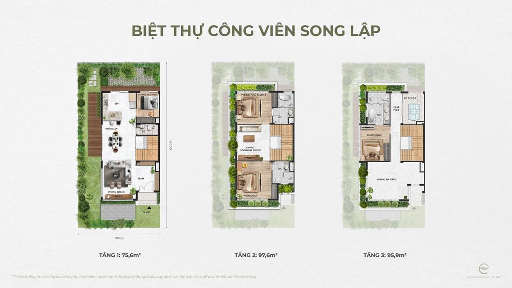 Mặt bằng Biệt thự song lập - Phân khu Plaza tại Ecopark Vinh