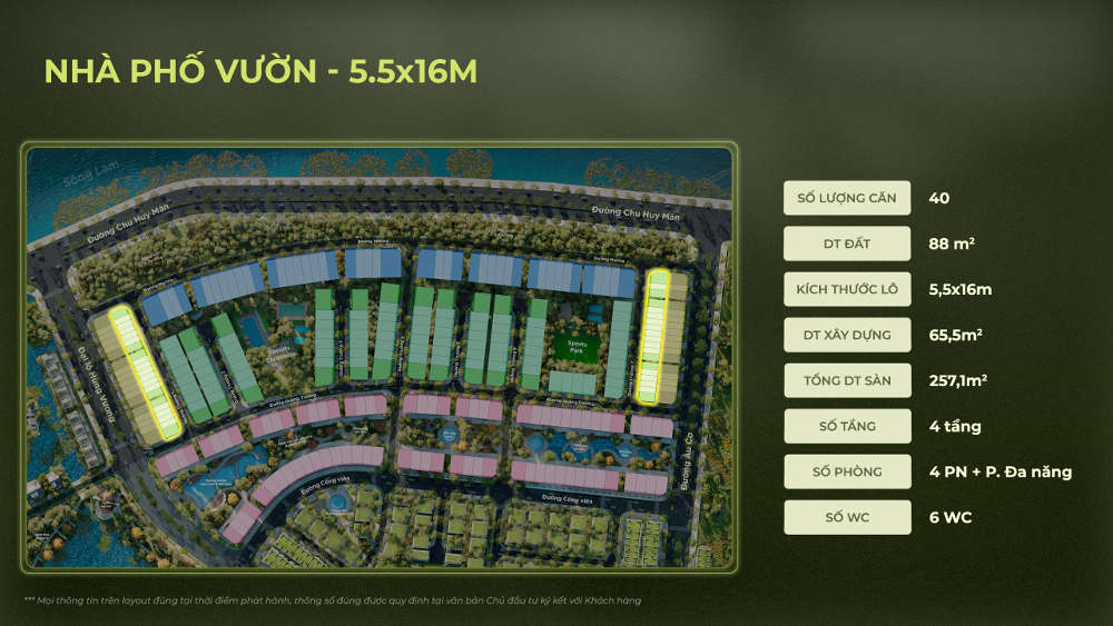 Vị trí Nhà phố vườn - Phân khu Plaza tại Ecopark Vinh