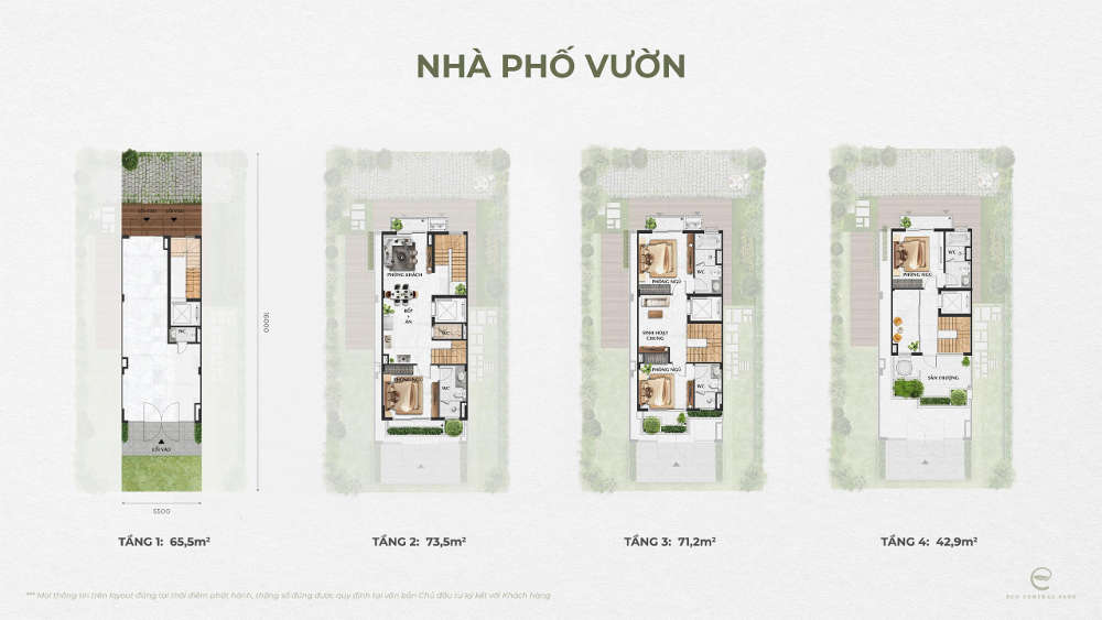 Mặt bằng Nhà phố vườn - Phân khu Plaza tại Ecopark Vinh