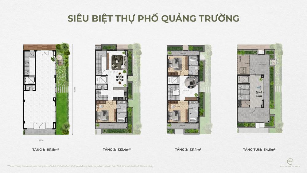Mặt bằng Biệt thự đơn lập - Phân khu Plaza tại Ecopark Vinh