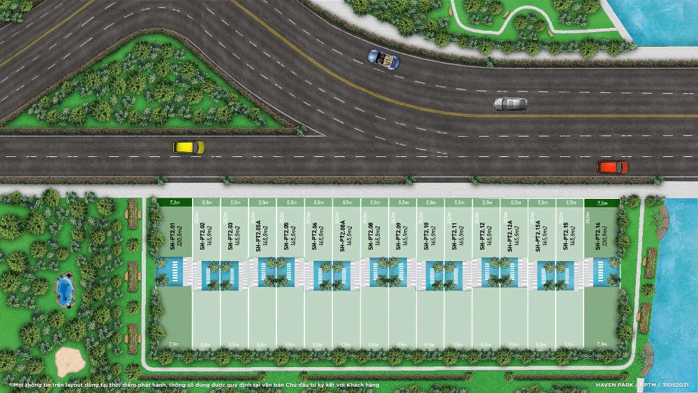 mặt bằng phân lô nhà phố vườn Haven Park