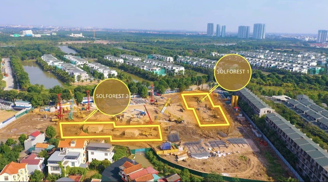 tiến độ của dự án Solforest Ecopark T12/2020