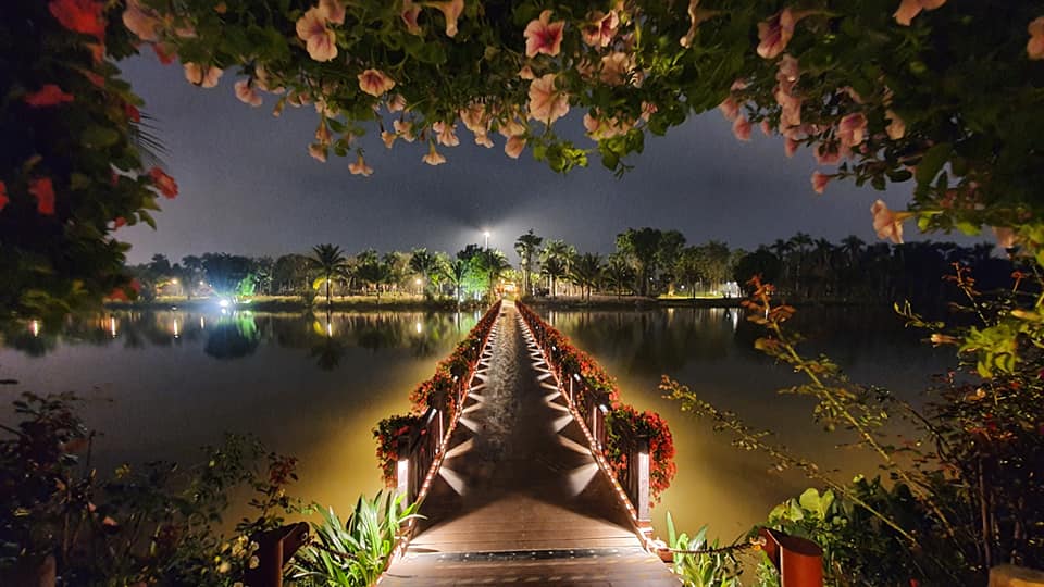 Công viên Hồ Thiên Nga Ecopark ban đêm