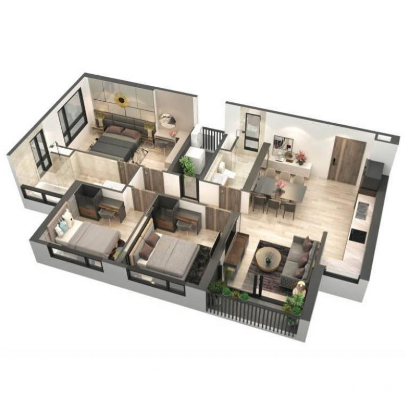 Căn hộ 3PN mặt trước toà S3 Sky Oasis