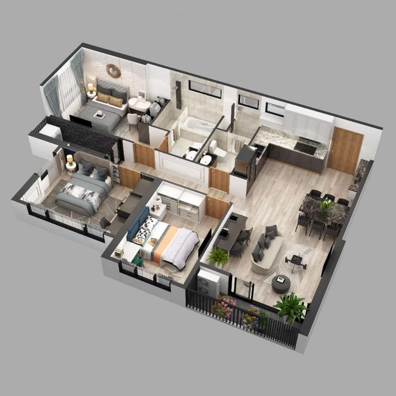 Căn hộ chung cư Sky Oasis Ecopark - 3PN 97m2