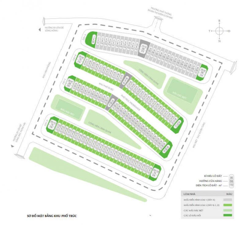Mặt bằng khu nhà phố thương mại Phố Trúc Ecopark