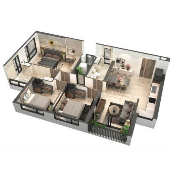 Căn hộ 3PN mặt trước toà S3 Sky Oasis