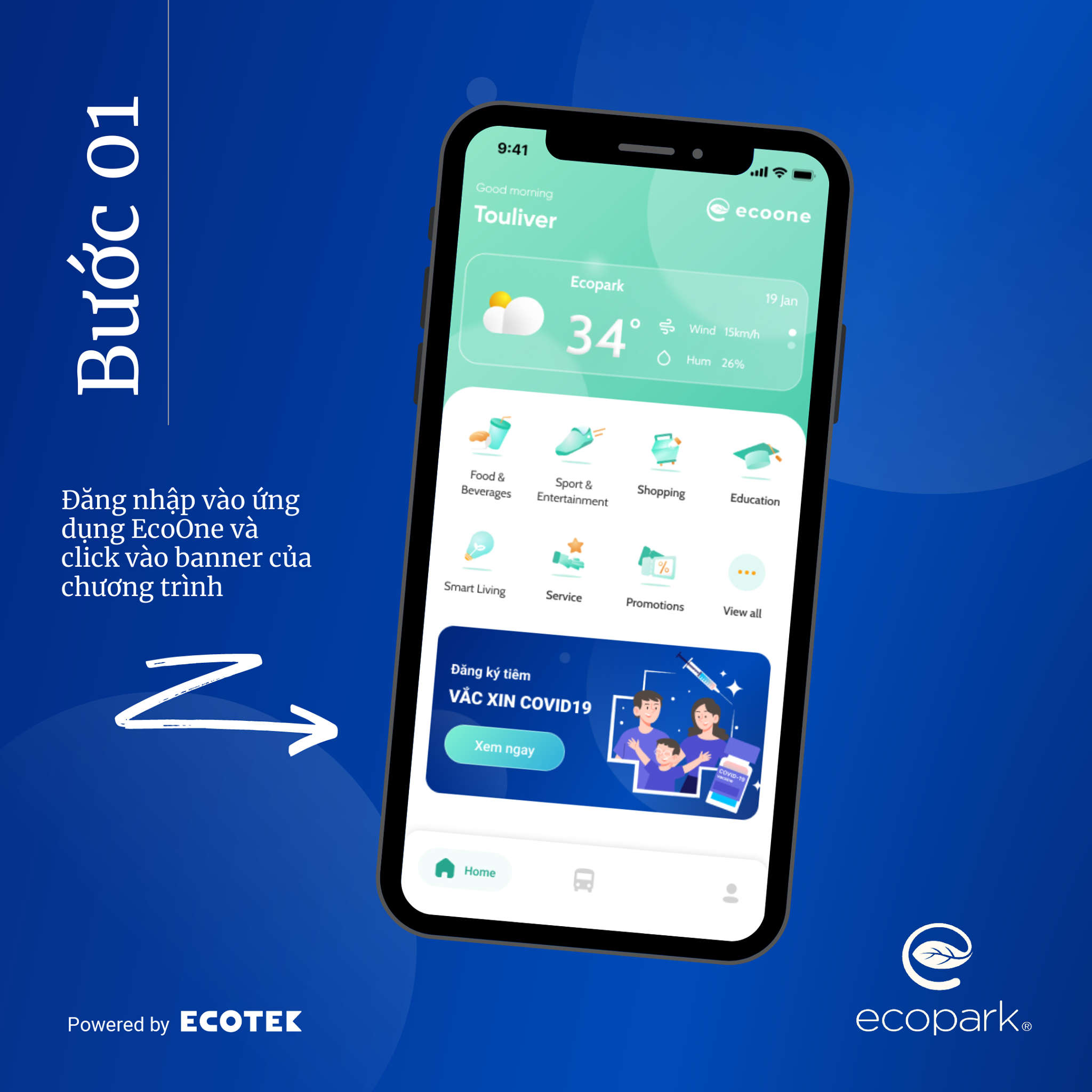 Bước 1: Tải ứng dụng EcoOne trên Appstore hoặc Google Play