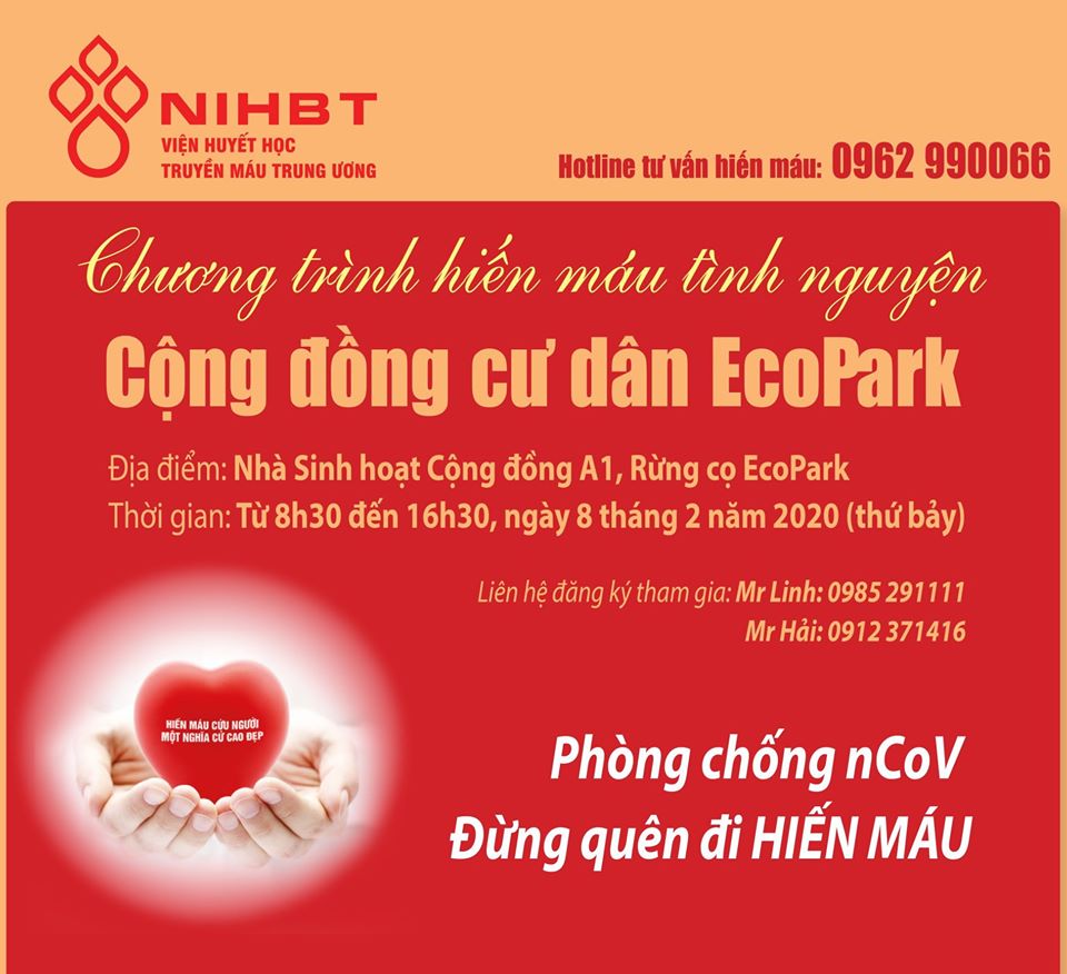Hiến máu nhân đạo ở Ecopark 2020